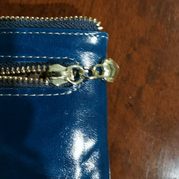 5" x 3 1/2" Teal Blue Leather Card / Coin Purse NWOT #220 - Picture 5 of 11